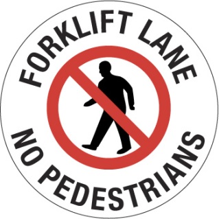 SIGN - FORKLIFT LANE NO PED - SF5-A (450MM)